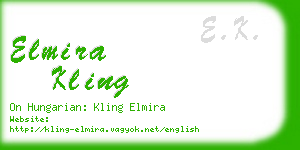 elmira kling business card